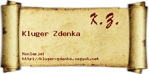 Kluger Zdenka névjegykártya
